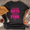 Tough Boys Wear Pink Cool Pink Breast Cancer Awareness Kids Longsleeve Tee