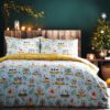 Twelve Days Of Christmas Festive Duvet Cover Set Blue