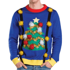 Ugly Christmas Tree Sweater With Suspenders