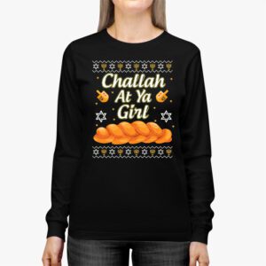 Ugly Hanukkah Challah At Ya Girl Chanukah Jewish Kids Women Longsleeve Tee 2 6