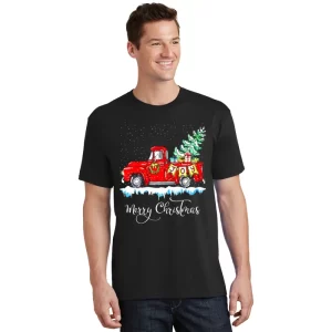 Vintage Merry Christmas Red Truck Old T Shirt 1