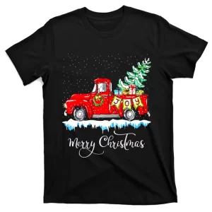 Vintage Merry Christmas Red Truck Old T-Shirt