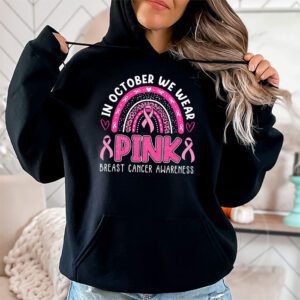 We Wear Pink Rainbow Breast Cancer Awareness Girls Womens Hoodie 2