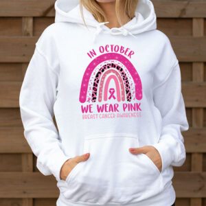 We Wear Pink Rainbow Breast Cancer Awareness Girls Womens Hoodie 3 1