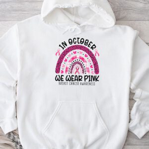 We Wear Pink Rainbow Breast Cancer Awareness Girls Womens Hoodie
