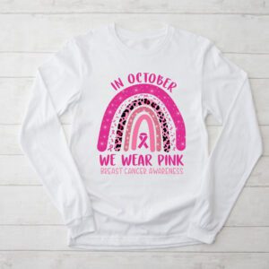 We Wear Pink Rainbow Breast Cancer Awareness Girls Womens Longsleeve Tee 2 13