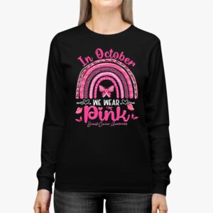 We Wear Pink Rainbow Breast Cancer Awareness Girls Womens Longsleeve Tee 3 16