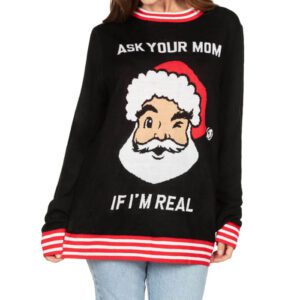 WoAsk Your Mom Oversized Christmas Sweater