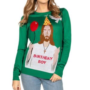 WoHappy Birthday Jesus Ugly Christmas Sweater