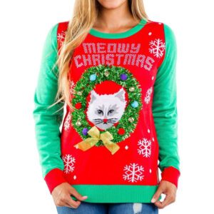 WoMeowy Christmas Ugly Christmas Sweater