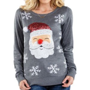 WoRed Nose Santa Ugly Christmas Sweater