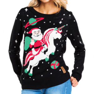 WoSanta Unicorn Ugly Christmas Sweater