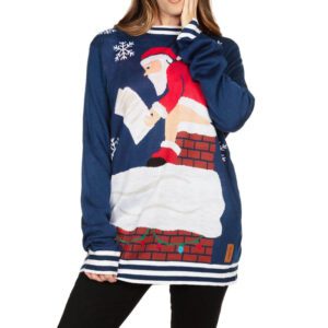 WoSanta's Log On Fire Oversized Christmas Sweater
