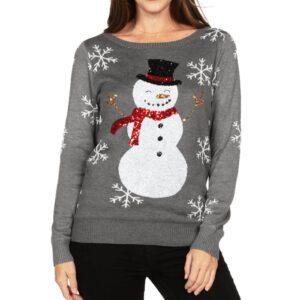 WoSequined Snow Day Ugly Christmas Sweater