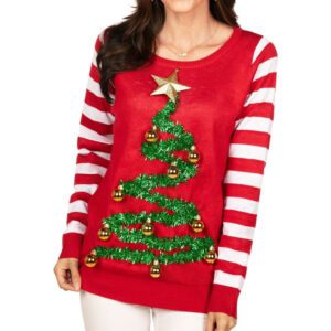WoTinsel Christmas Tree Ugly Christmas Sweater