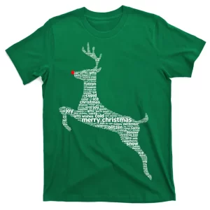 Wordy Reindeer Christmas T-Shirt