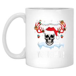 Yo Ho Ho Skull Reindeer Santa Hat Xmas Light Merry Christmas Mug