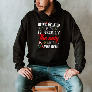 Being Related To Me Funny Christmas Family Xmas Pajamas Hoodie 2 2