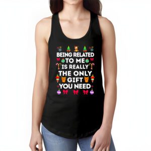 Being Related To Me Funny Christmas Family Xmas Pajamas Tank Top 1 3