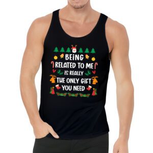 Being Related To Me Funny Christmas Family Xmas Pajamas Tank Top 3 2