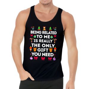Being Related To Me Funny Christmas Family Xmas Pajamas Tank Top 3 3