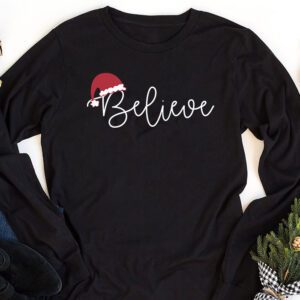 Believe Christmas Shirt Santa Claus Reindeer Candy Cane Xmas Longsleeve Tee 1 3
