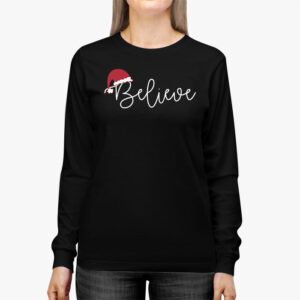 Believe Christmas Shirt Santa Claus Reindeer Candy Cane Xmas Longsleeve Tee 2 3