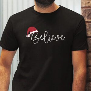 Believe Christmas Shirt Santa Claus Reindeer Candy Cane Xmas T Shirt 2 3