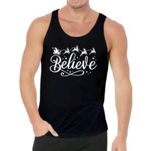 Believe Christmas Shirt Santa Claus Reindeer Candy Cane Xmas Tank Top 3 2