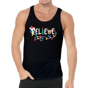 Believe Christmas Shirt Santa Claus Reindeer Candy Cane Xmas Tank Top 3 4