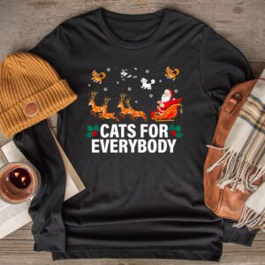 Cats For Everybody Christmas Cat Funny Xmas Women Santa Longsleeve Tee