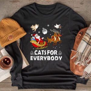 Cats For Everybody Christmas Cat Funny Xmas Women Santa Longsleeve Tee