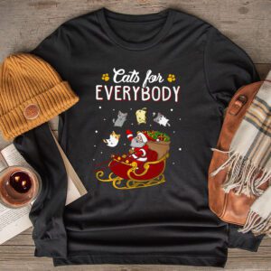 Cats For Everybody Christmas Cat Funny Xmas Women Santa Longsleeve Tee