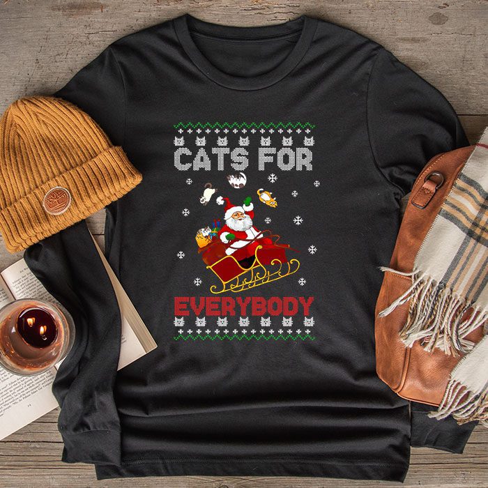 Cats-For-Everybody-Christmas-Cat-Funny-Xmas-Women-Santa-Longsleeve-Tee Cats For Everybody Christmas Cat Funny Xmas Women Santa Longsleeve Tee