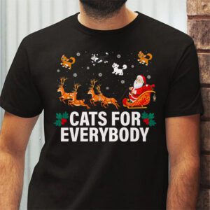 Cats For Everybody Christmas Cat Funny Xmas Women Santa T Shirt 2 1