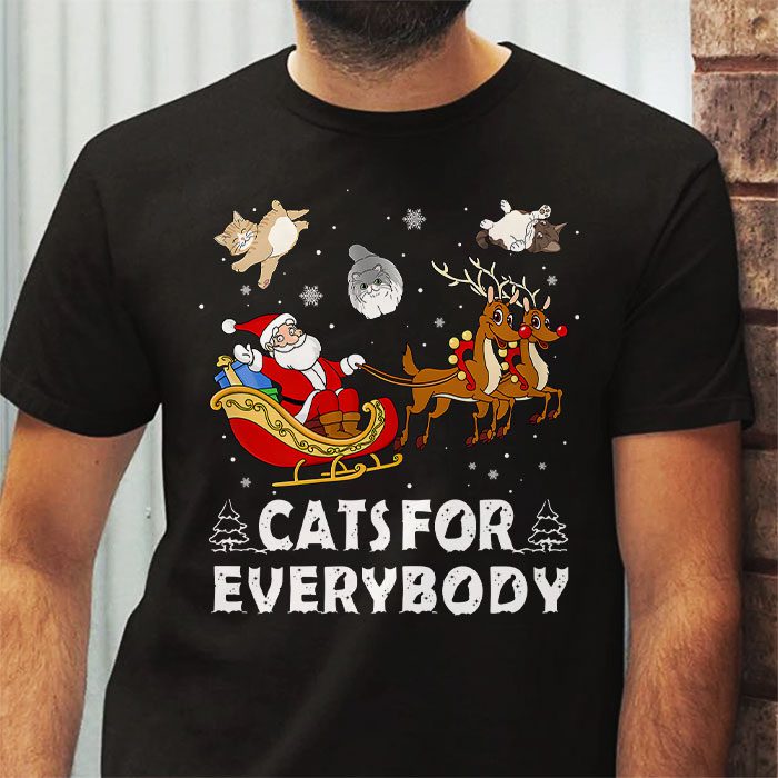 Cats-For-Everybody-Christmas-Cat-Funny-Xmas-Women-Santa-T-Shirt-2 Cats For Everybody Christmas Cat Funny Xmas Women Santa T Shirt 2 2