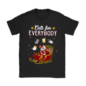 Cats For Everybody Christmas Cat Funny Xmas Women Santa T-Shirt