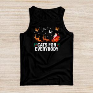 Cats For Everybody Christmas Cat Funny Xmas Women Santa Tank Top