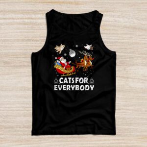 Cats For Everybody Christmas Cat Funny Xmas Women Santa Tank Top