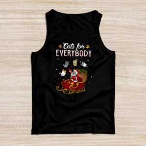 Cats For Everybody Christmas Cat Funny Xmas Women Santa Tank Top