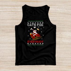 Cats For Everybody Christmas Cat Funny Xmas Women Santa Tank Top