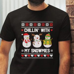 Chillin With My Snowmies Funny Ugly Christmas T Shirt 2 1