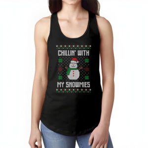 Chillin With My Snowmies Funny Ugly Christmas Tank Top 1 3