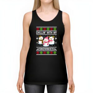 Chillin With My Snowmies Funny Ugly Christmas Tank Top 2 2