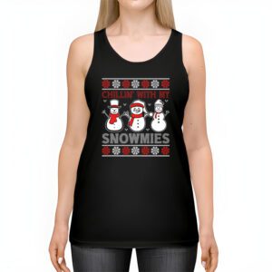 Chillin With My Snowmies Funny Ugly Christmas Tank Top 2