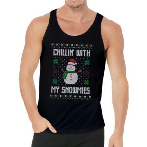 Chillin With My Snowmies Funny Ugly Christmas Tank Top 3 3