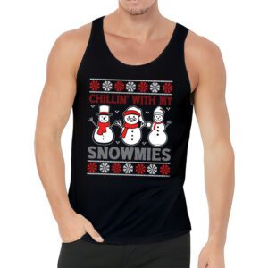 Chillin With My Snowmies Funny Ugly Christmas Tank Top 3