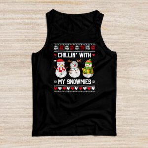 Chillin With My Snowmies Funny Ugly Christmas Tank Top