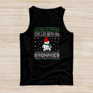 Chillin With My Snowmies Funny Ugly Christmas Tank Top