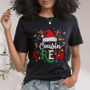 Christmas Cousin Crew Reindeer Santa hat Lights Kids Teens T Shirt 1 2